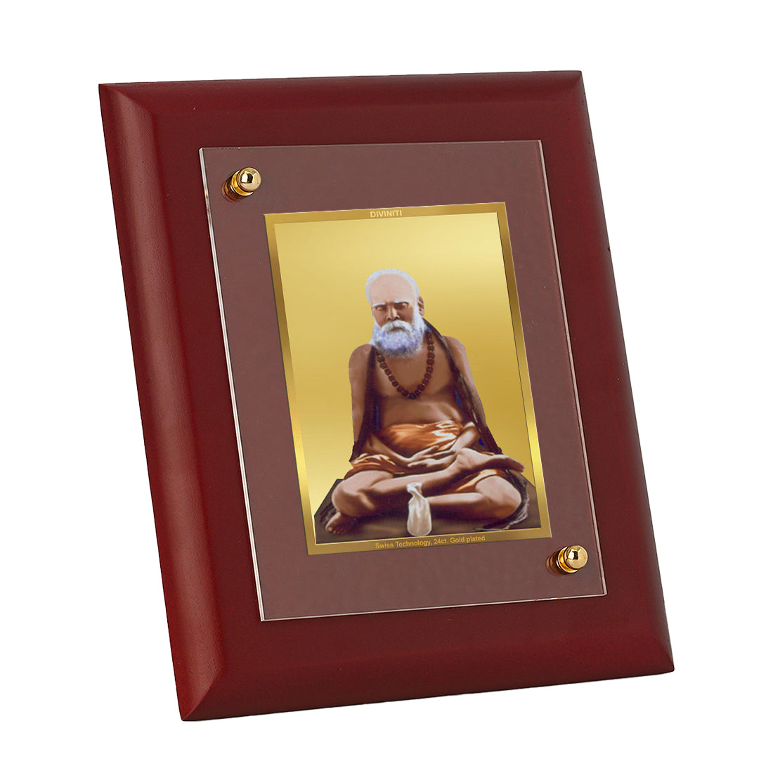 Diviniti 24K Gold Plated Pambanswamigal Photo Frame For Home Decor, Wall Hanging, Table Tops (16 x 13 CM)