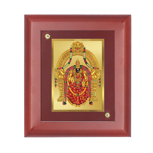 Diviniti 24K Gold Plated Goddess Padmavathi Photo Frame For Home Decor, Wall Hanging, Table Tops, Gift (16 x 13 CM)