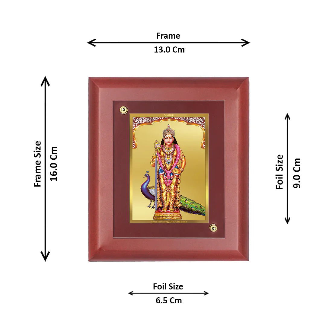 Diviniti 24K Gold Plated MDF Photo Frame For Home Decor, Table Tops, Puja Room, Gift