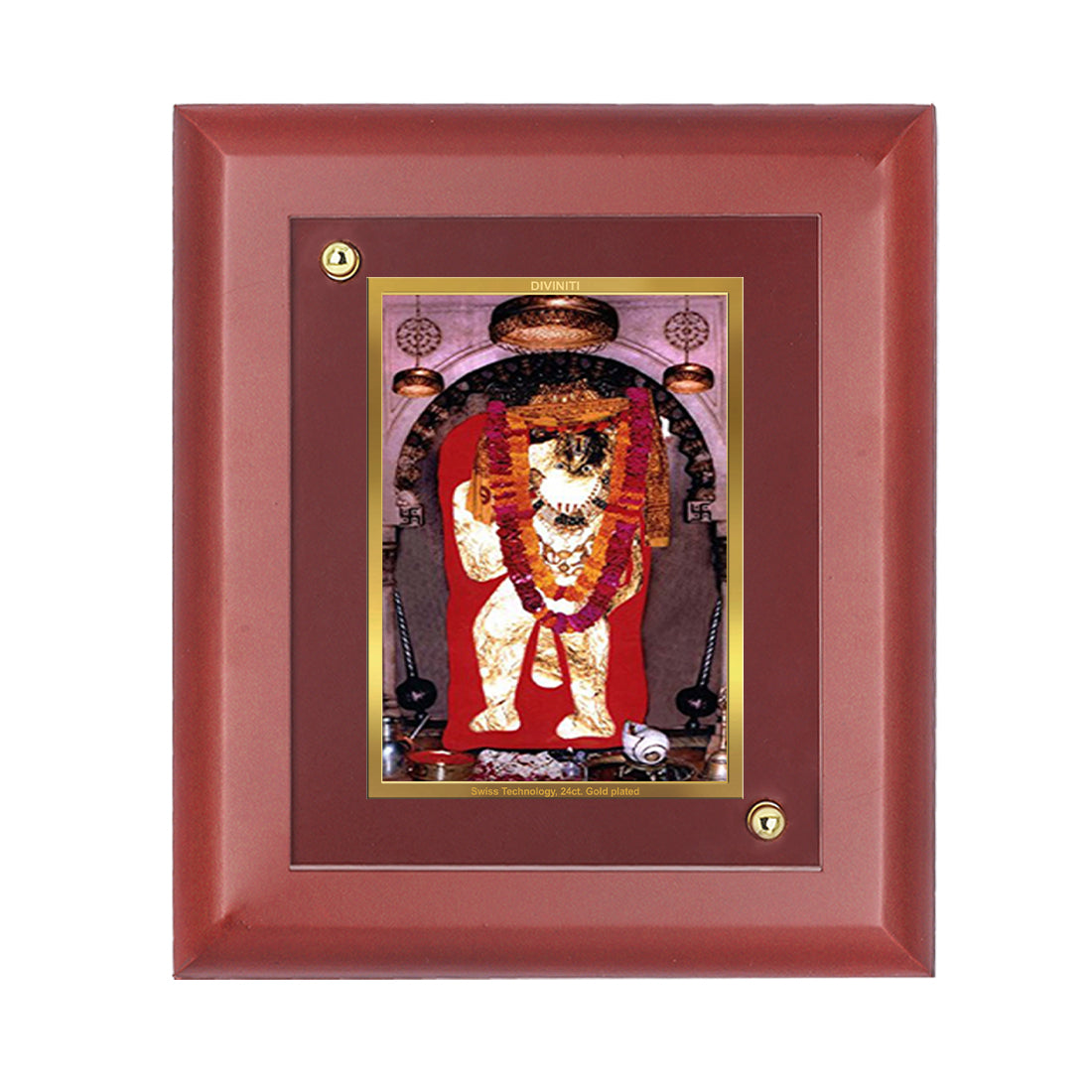 Diviniti 24K Gold Plated Mehandipur Balaji Photo Frame For Home Decor, Wall Decor, Table, Puja, Gift (16 x 13 CM)