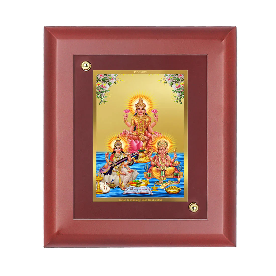 Diviniti 24K Gold Plated MDF Photo Frame For Home Decor, Table Tops, Puja Room, Gift