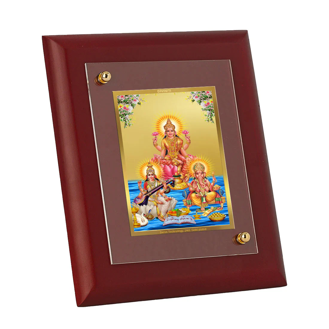 Diviniti 24K Gold Plated MDF Photo Frame For Home Decor, Table Tops, Puja Room, Gift