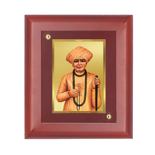 Diviniti 24K Gold Plated Jalram Bappa Photo Frame For Home Decor, Wall Decor, Table Tops, Gift (16 x 13 CM)