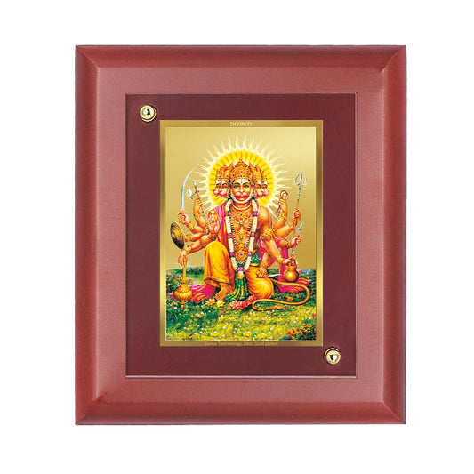 Diviniti 24K Gold Plated Lord Hanuman Photo Frame For Home Wall Decor, Table Tops, Gift, Puja Room (16 x 13 CM)