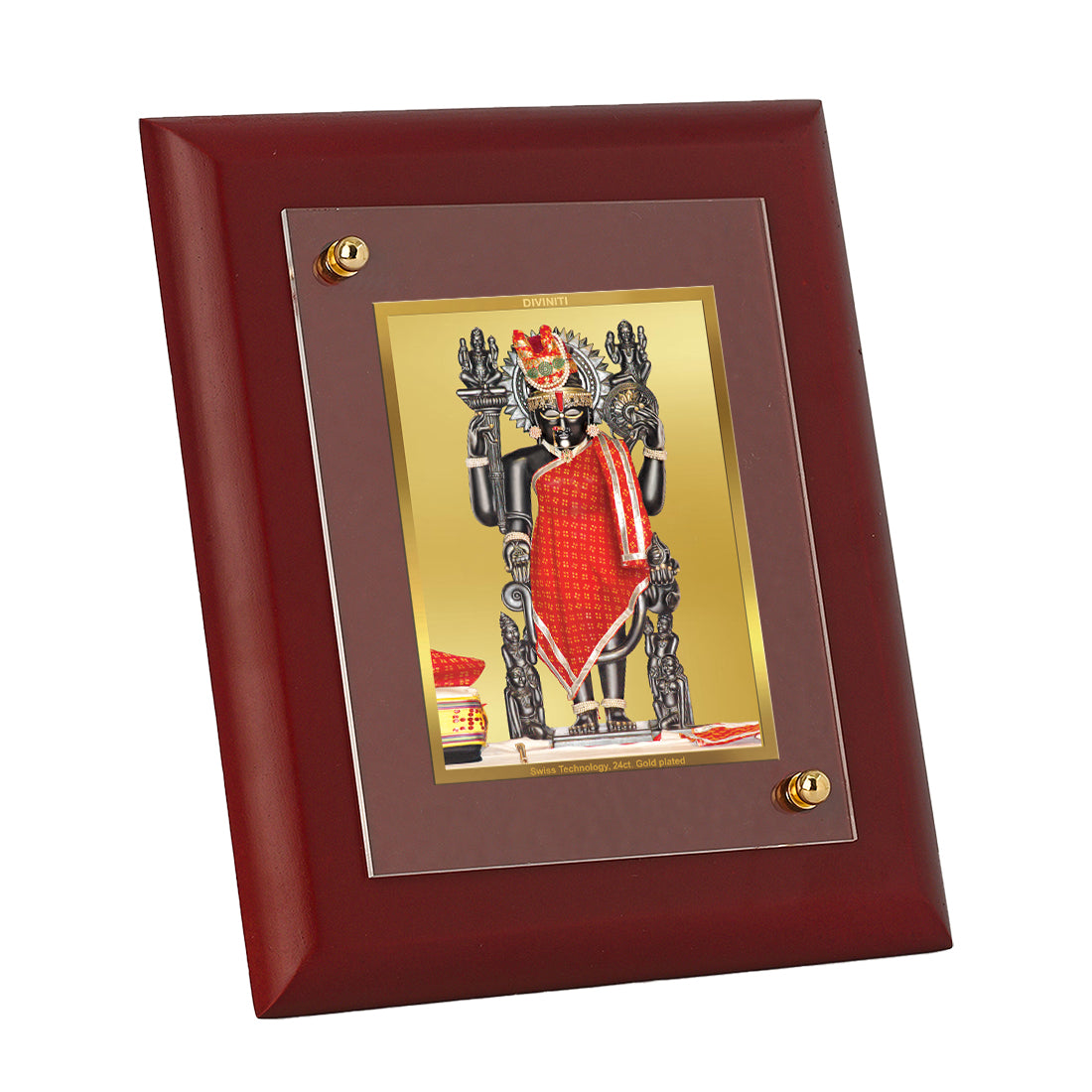 Diviniti 24K Gold Plated Dwarikadheesh Photo Frame For Home Decor, Table Top, Wall Decor, Gift (16 x 13 CM)