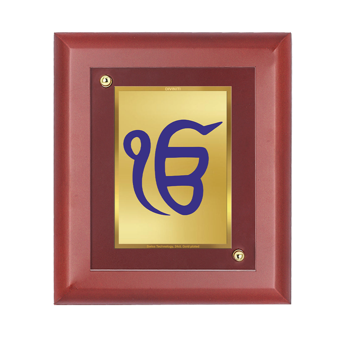 Diviniti Ek Omkar gold-plated Wall Photo Frame, Table Decor| MDF 1 Wooden Photo Frame with 24K gold-plated Foil| Religious Photo Frame Idol For Prayer, Gifts Items