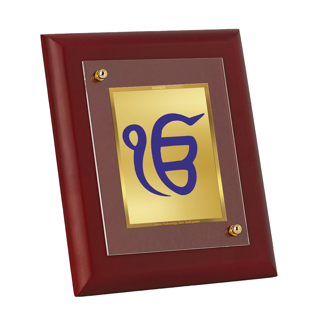 Diviniti Ek Omkar gold-plated Wall Photo Frame, Table Decor| MDF 1 Wooden Photo Frame with 24K gold-plated Foil| Religious Photo Frame Idol For Prayer, Gifts Items