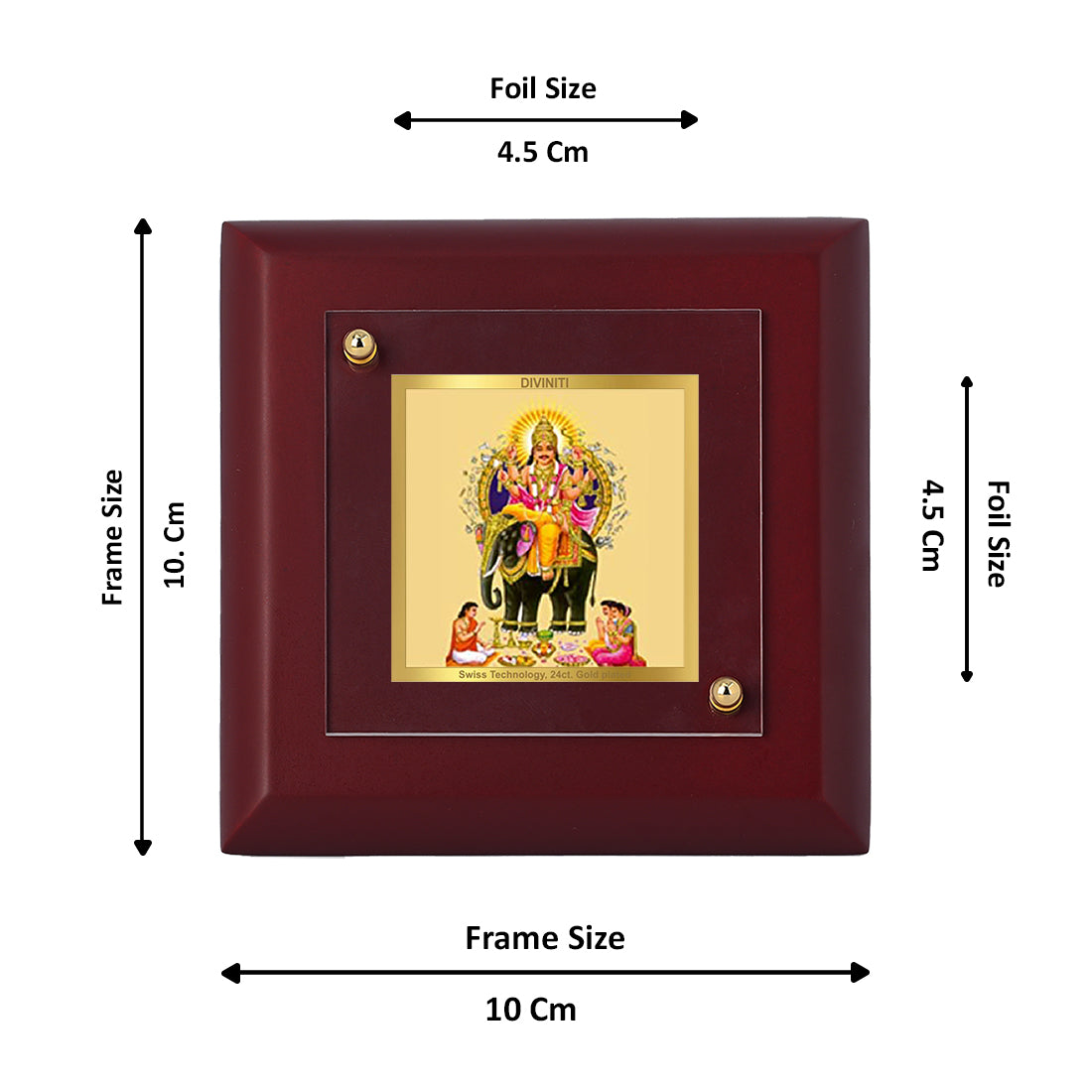 Diviniti 24K Gold Plated Vishwakarma Photo Frame For Home Decor Showpiece, Table Tops & Gift (10 x 10 CM)