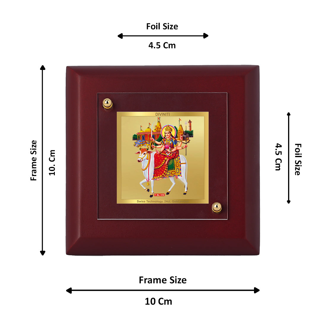 Diviniti 24K Gold Plated Umiyya Mata Photo Frame For Home Decor, Table Tops, Prayer (10 x 10 CM)