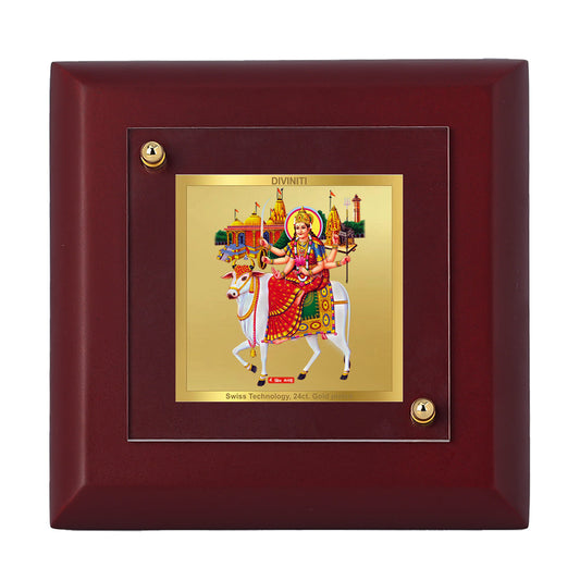 Diviniti 24K Gold Plated Umiyya Mata Photo Frame For Home Decor, Table Tops, Prayer (10 x 10 CM)