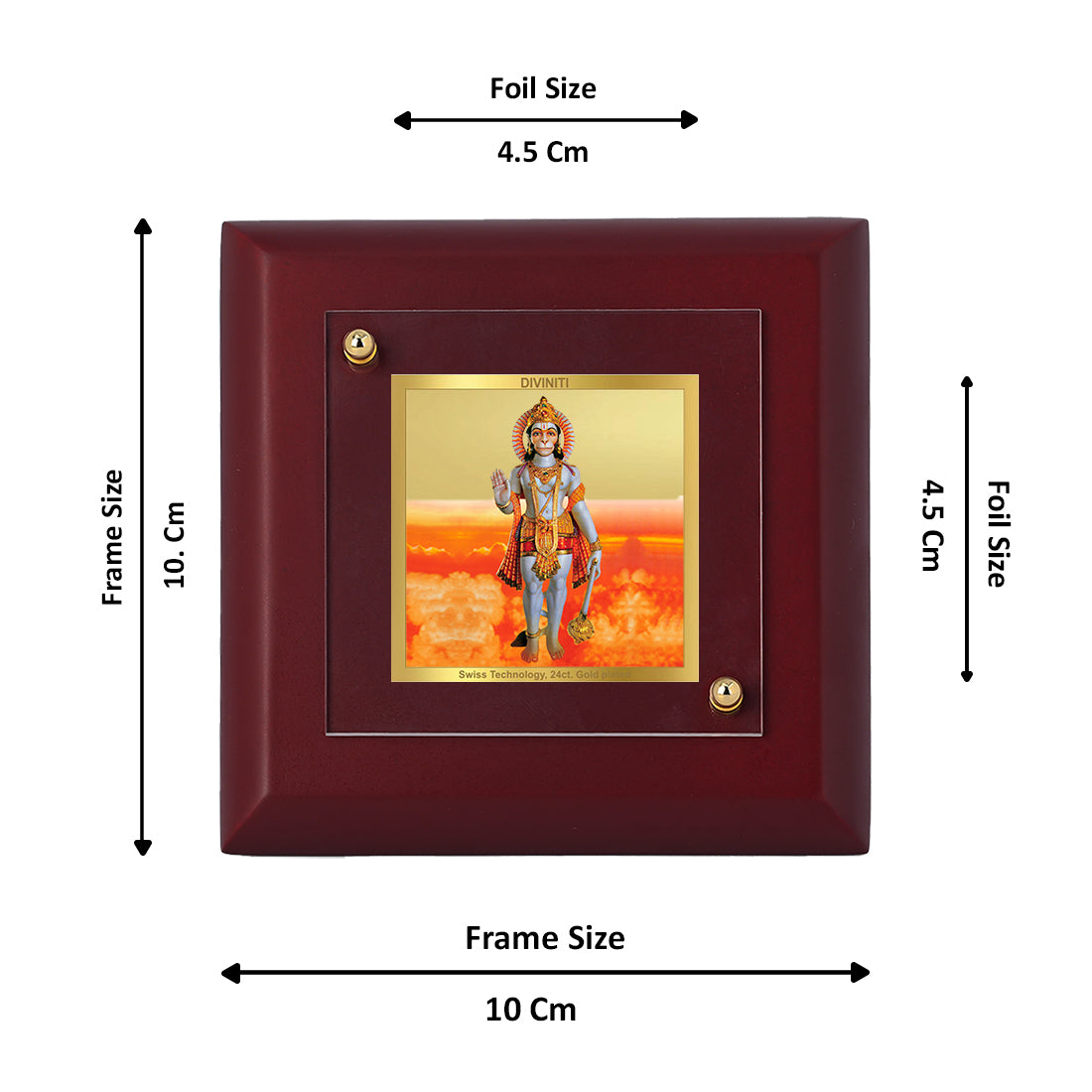 Diviniti 24K Gold Plated Triveni Balaji Photo Frame For Home Decor, Table Decor, Puja, Gift (10 x 10 CM)