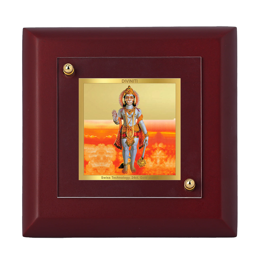 Diviniti 24K Gold Plated Triveni Balaji Photo Frame For Home Decor, Table Decor, Puja, Gift (10 x 10 CM)