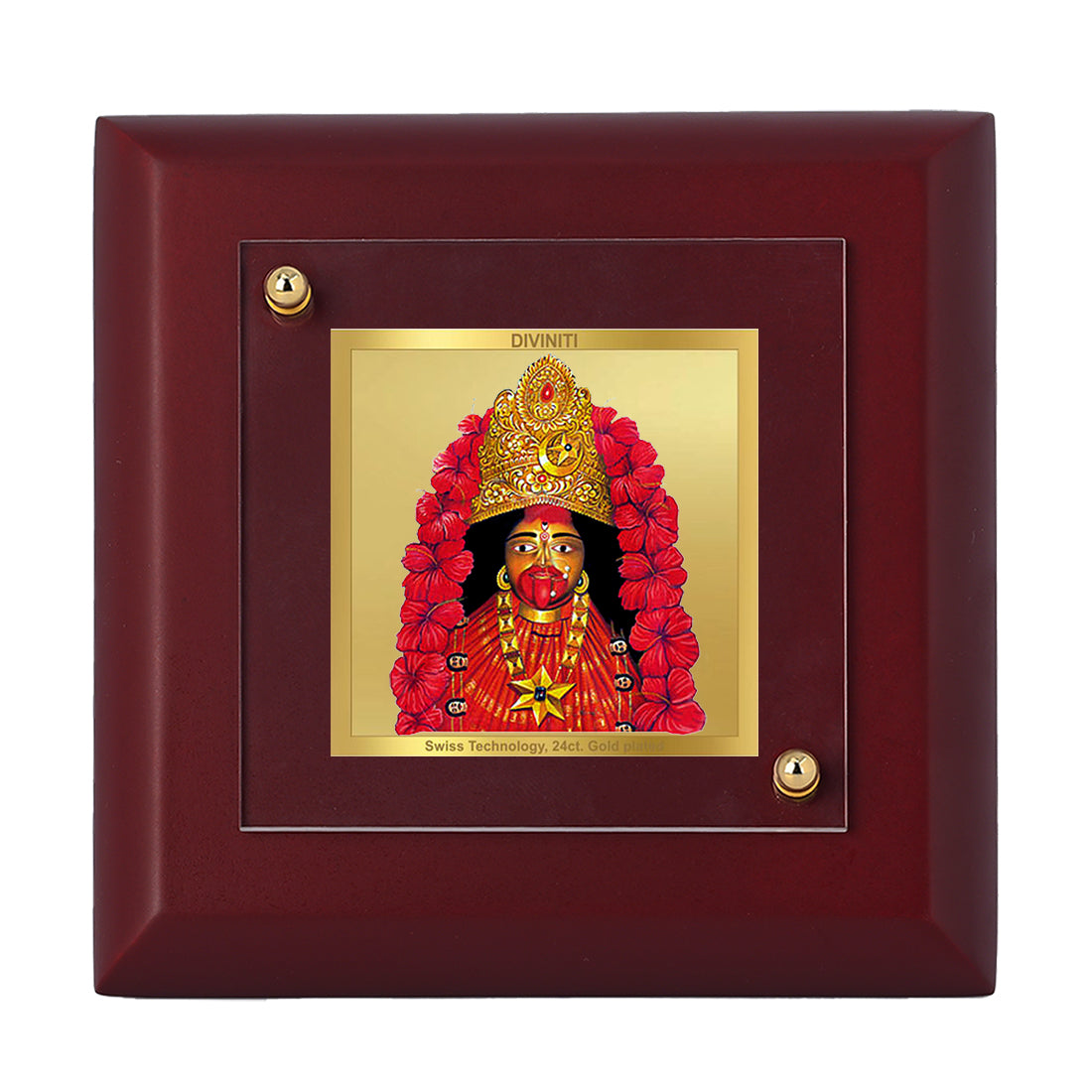 Diviniti 24K Gold Plated Maa Tara Photo Frame For Home Decor, Table Top, Prayer & Gift (10 x 10 CM)