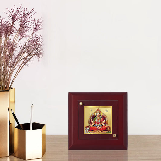 Diviniti 24K Gold Plated Santoshi Mata Photo Frame For Home Decor, Festival Gift, Puja (10 x 10 CM)