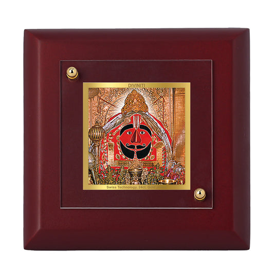 Diviniti 24K Gold Plated Salasar Balaji Photo Frame For Home Decor Showpiece, Table Top & Luxury Gift (10 x 10 CM)