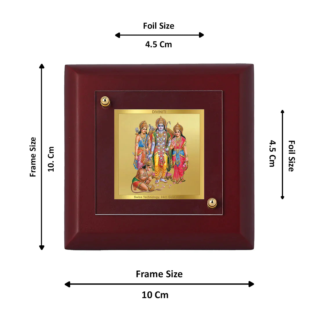 Diviniti 24K Gold Plated MDF Photo Frame For Home Decor, Table Tops, Puja Room, Gift