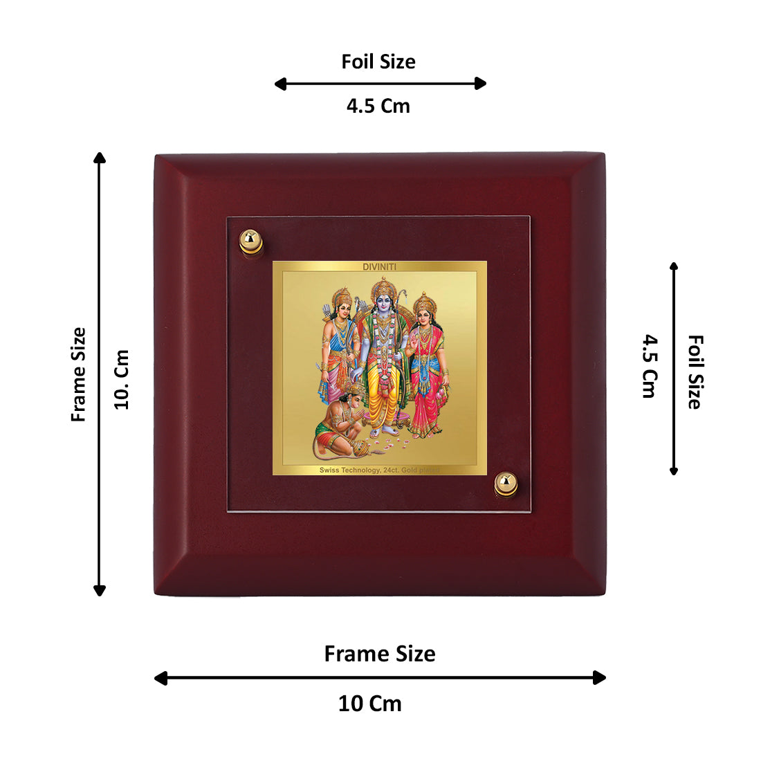 Diviniti 24K Gold Plated Ram Darbar Photo Frame For Home Decor, Table Tops, Puja, Festival Gift (10 x 10 CM)