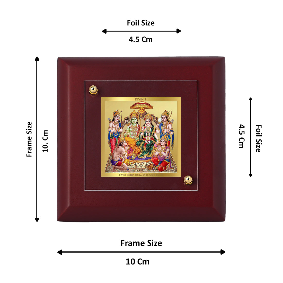 Diviniti 24K Gold Plated Ram Darbar Photo Frame For Home Decor, Table Tops, Puja, Festival Gift (10 x 10 CM)