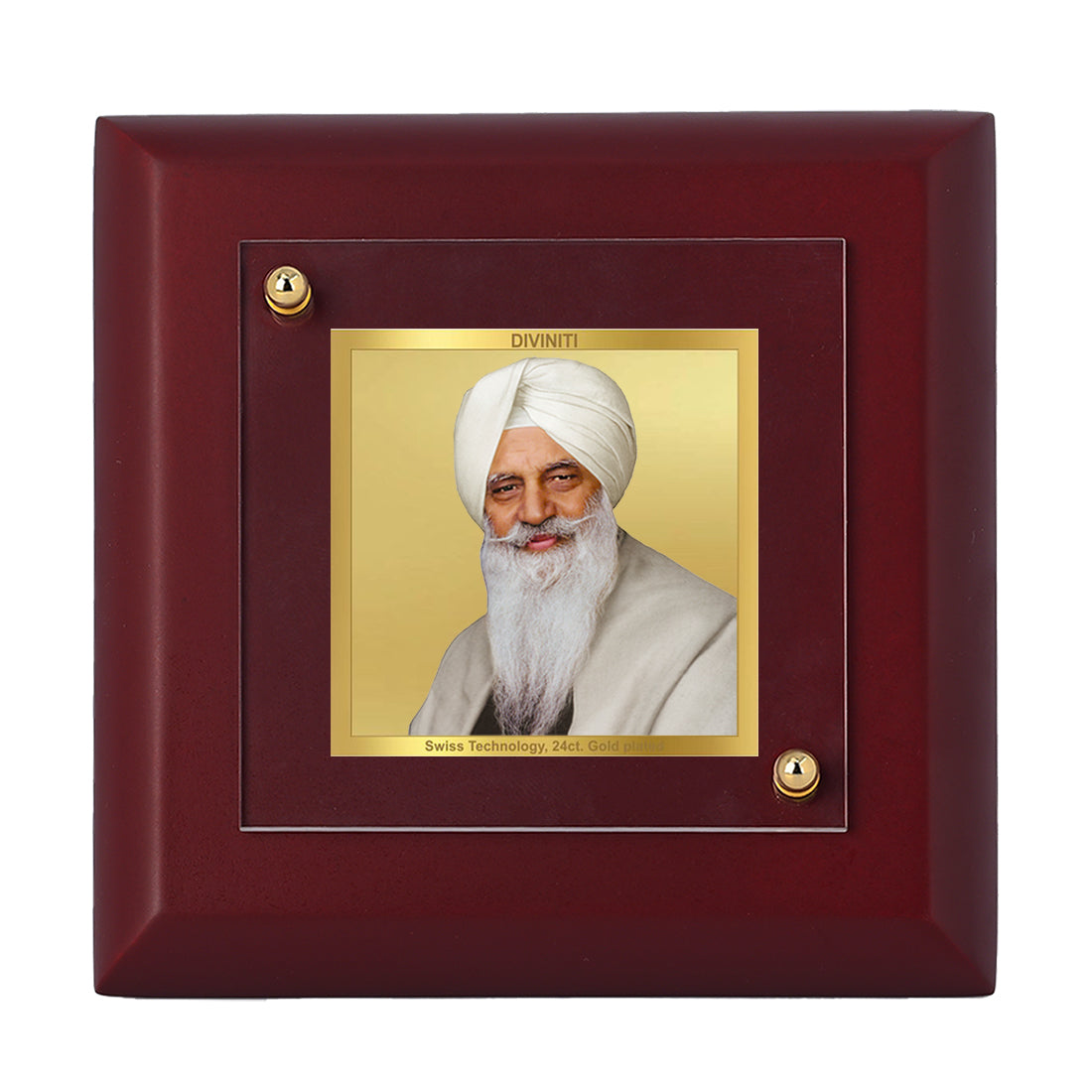 Diviniti 24K Gold Plated Radha Soami Photo Frame For Home Decor, Table Top, Gift (10 x 10 CM)