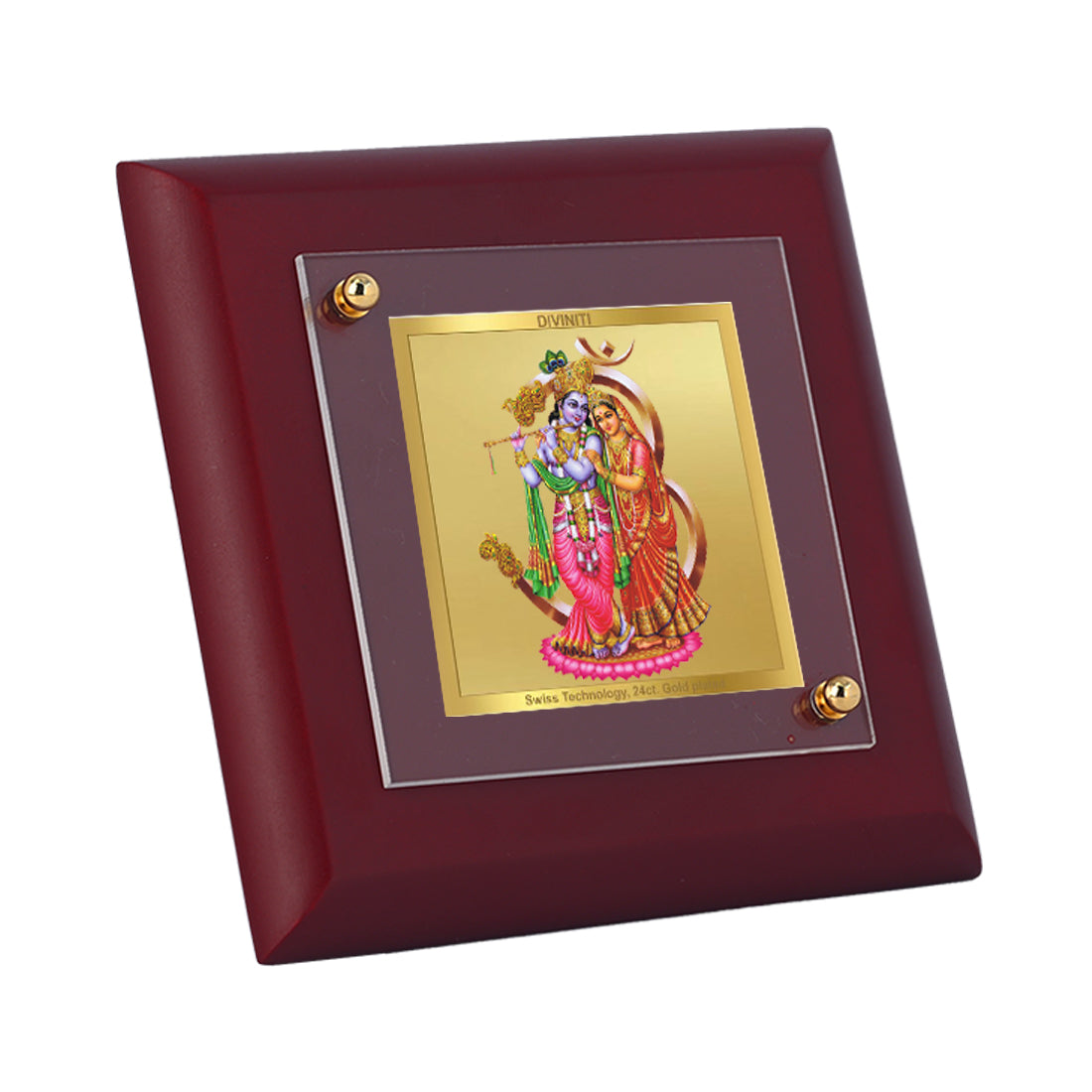 Diviniti 24K Gold Plated Radha Krishna Photo Frame For Home Decor, Table Tops, Puja, Festival Gift (10 x 10 CM)