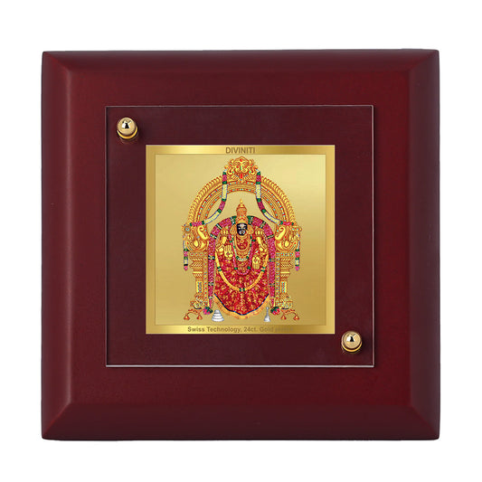 Diviniti 24K Gold Plated Padmavathi Photo Frame For Home Decor Showpiece, Table Top & Gift (10 x 10 CM)