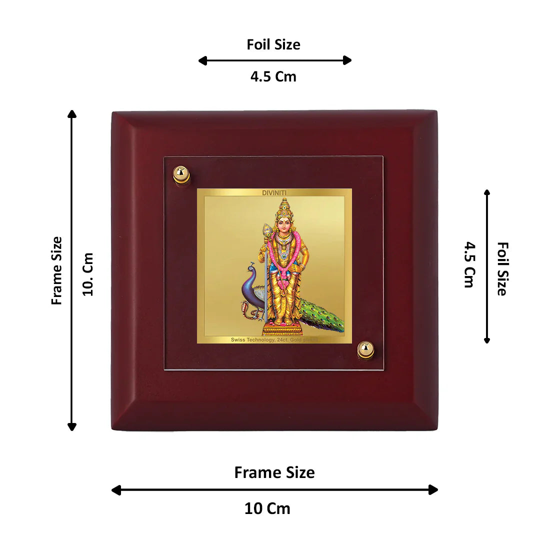 Diviniti 24K Gold Plated MDF Photo Frame For Home Decor, Table Tops, Puja Room, Gift