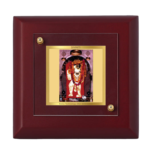 Diviniti 24K Gold Plated Mehandipur Balaji Photo Frame For Home Decor, Table, Puja Room, Gift (10 x 10 CM)