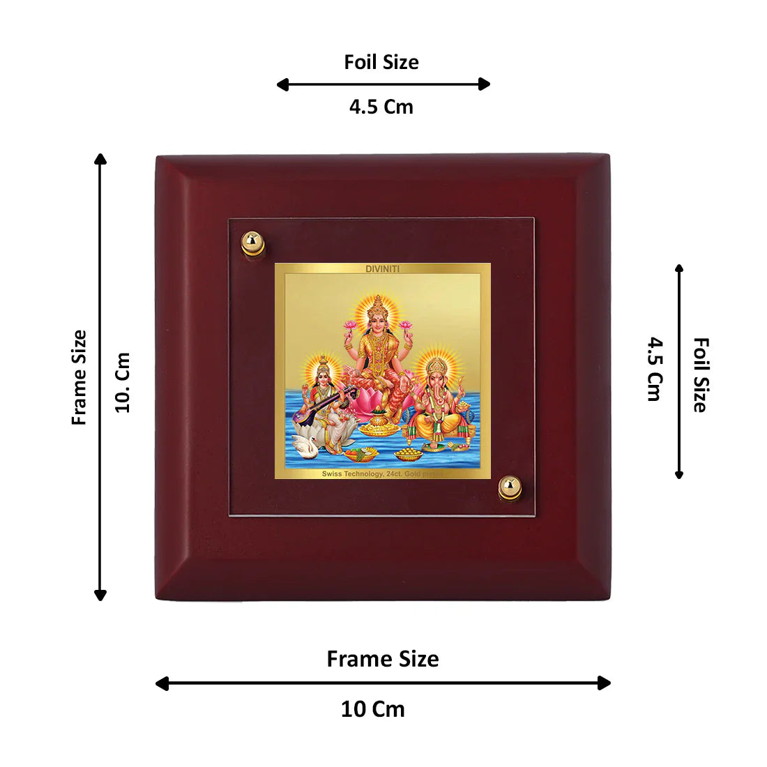 Diviniti 24K Gold Plated MDF Photo Frame For Home Decor, Table Tops, Puja Room, Gift