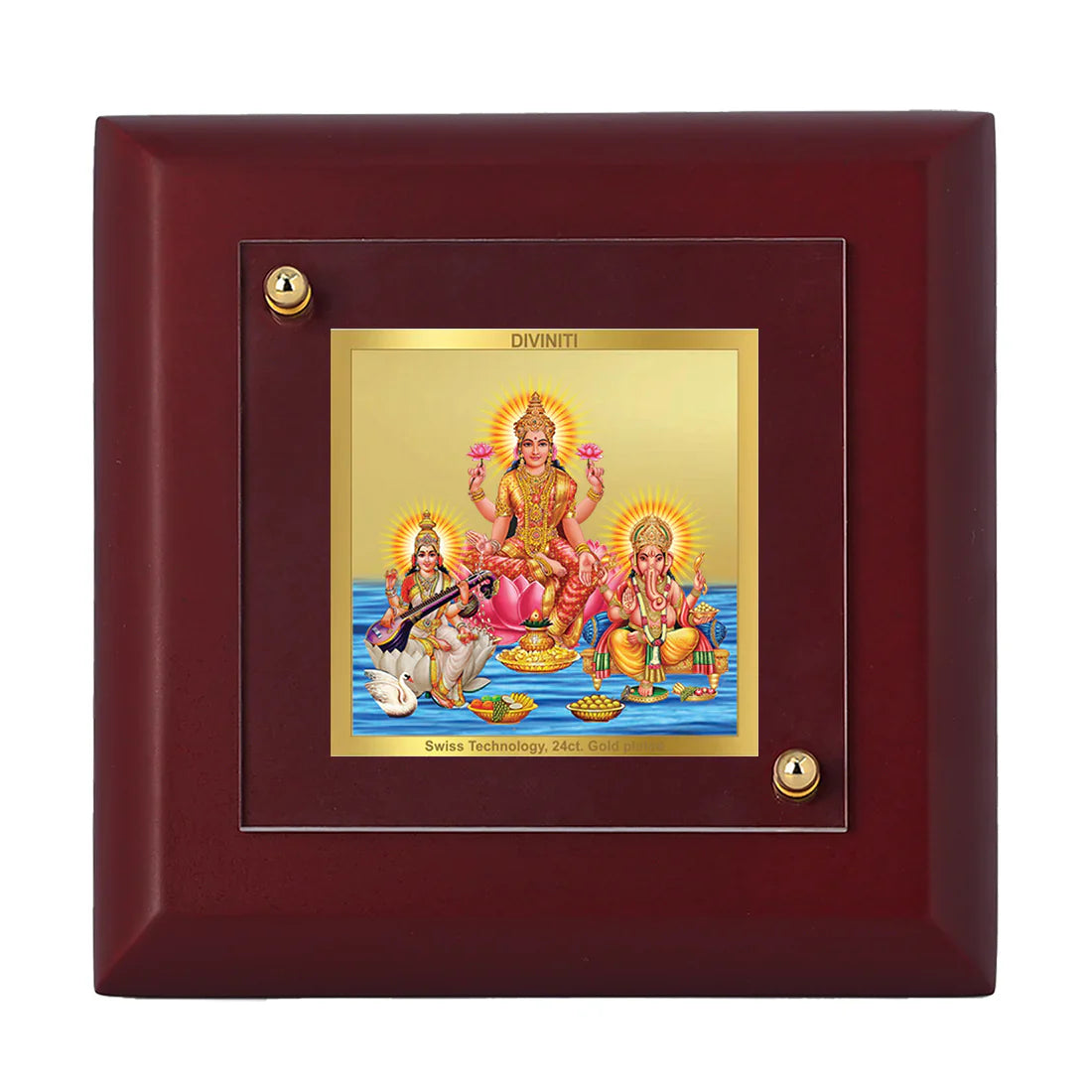 Diviniti 24K Gold Plated MDF Photo Frame For Home Decor, Table Tops, Puja Room, Gift