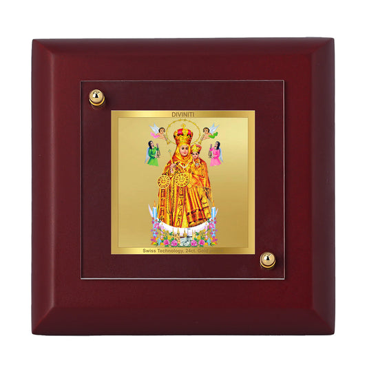 Diviniti 24K Gold Plated Lady of Health Frame For Home Decor, Table Tops, Festival Gift (10 x 10 CM)