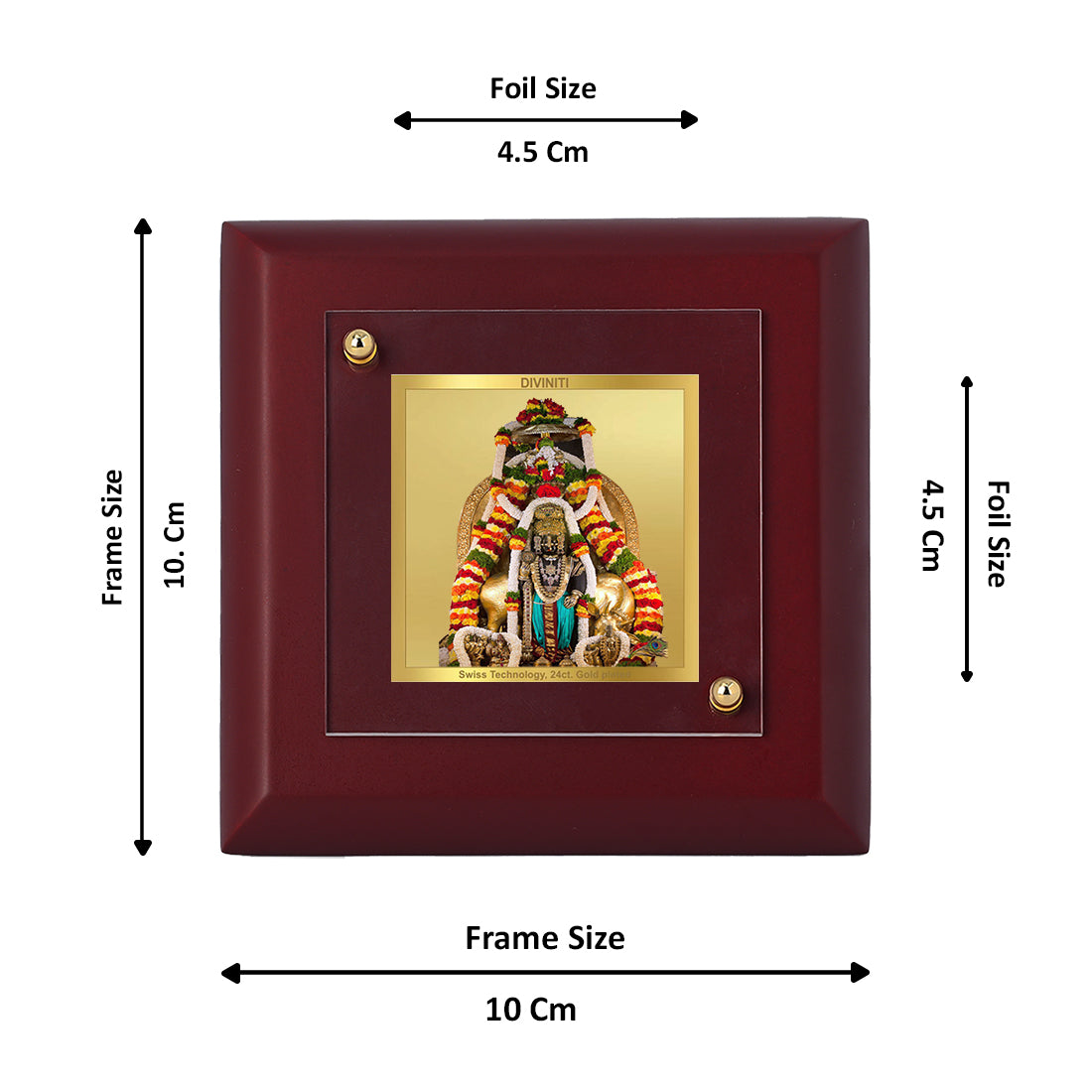 Diviniti 24K Gold Plated Krishna Frame For Home Decor, Table Top, Puja, Festival Gift (10 x 10 CM)