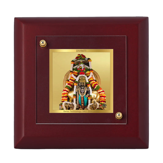 Diviniti 24K Gold Plated Krishna Frame For Home Decor, Table Top, Puja, Festival Gift (10 x 10 CM)