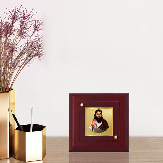 Diviniti 24K Gold Plated Baba Ravidas Photo Frame For Home Decor Showpiece, Table Tops, Gift (10 x 10 CM)