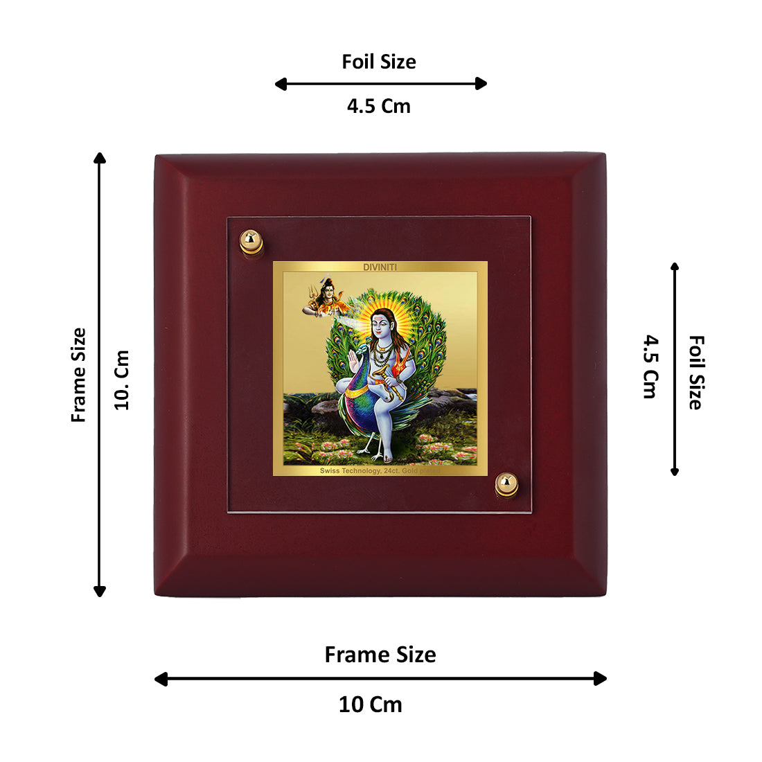 Diviniti 24K Gold Plated Baba Balak Nath Photo Frame For Home Decor Showpiece, Table Tops, Gift (10 x 10 CM)