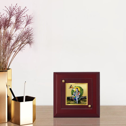 Diviniti 24K Gold Plated Baba Balak Nath Photo Frame For Home Decor Showpiece, Table Tops, Gift (10 x 10 CM)