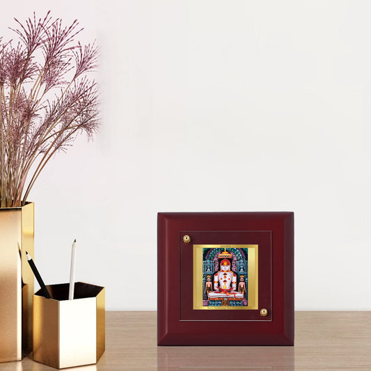 Diviniti 24K Gold Plated Adinath Photo Frame For Home Decor Showpiece, Table Tops, Prayer, Gift (10 x 10 CM)