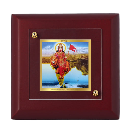 Diviniti 24K Gold Plated Bharat Mata Photo Frame For Home Decor Showpiece, Office, Table (10 x 10 CM)