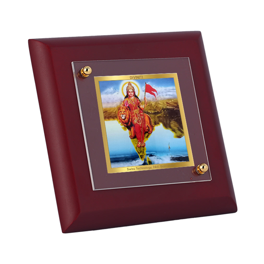 Diviniti 24K Gold Plated Bharat Mata Photo Frame For Home Decor Showpiece, Office, Table (10 x 10 CM)