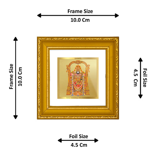 DIVINITI BALAJI Gold Plated Wall Photo Frame| DG Frame 101 Size 1A Wall Photo Frame and 24K Gold Plated Foil| Religious Photo Frame Idol For Prayer, Gifts Items (10CMX10CM)