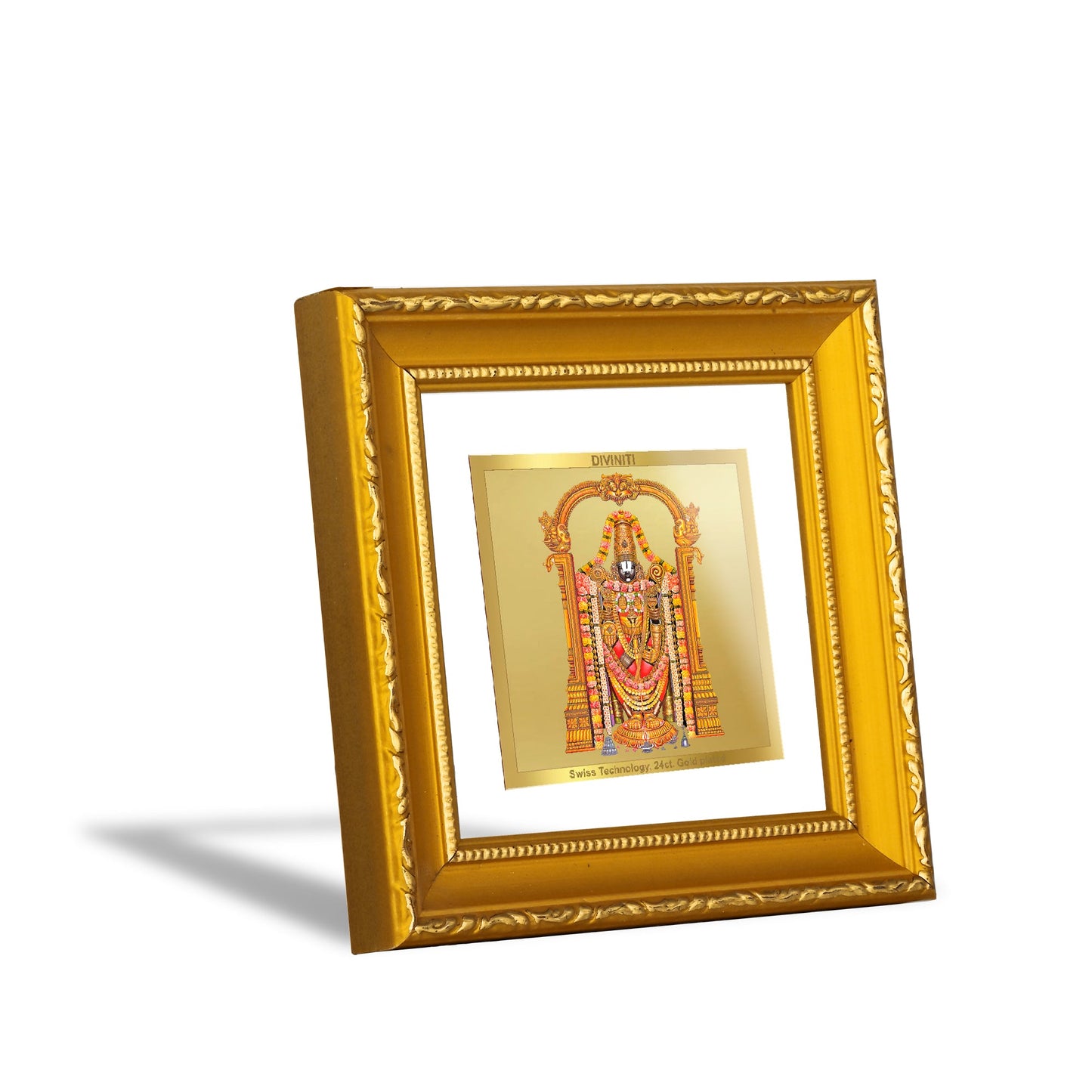 DIVINITI BALAJI Gold Plated Wall Photo Frame| DG Frame 101 Size 1A Wall Photo Frame and 24K Gold Plated Foil| Religious Photo Frame Idol For Prayer, Gifts Items (10CMX10CM)