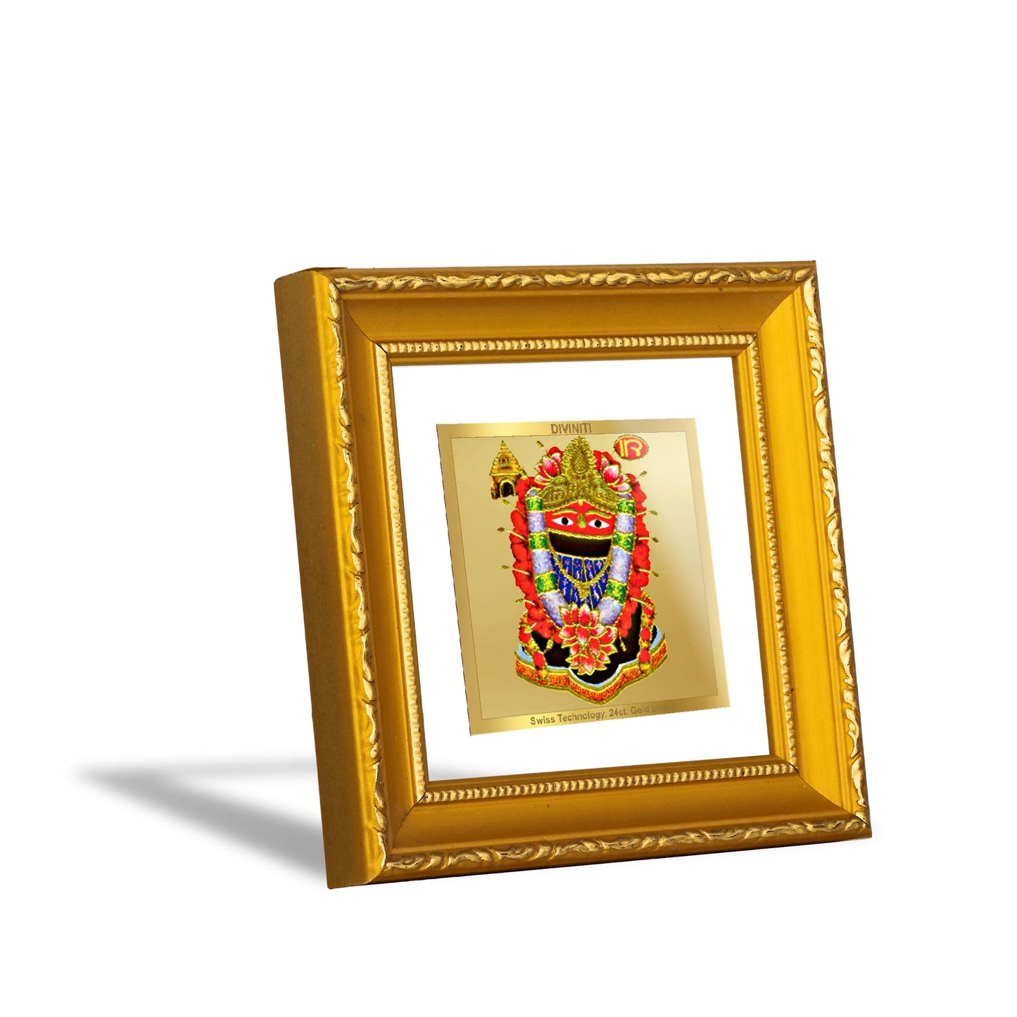 DIVINITI 24K Gold Plated Maa Tarini Photo Frame For Living Room, Gift, Festival (10 X 10 CM)