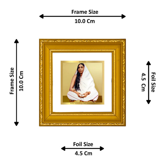 DIVINITI 24K Gold Plated Maa Sarda Photo Frame For Festive Gift, Table Decor (10 X 10 CM)