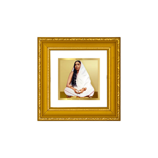 DIVINITI 24K Gold Plated Maa Sarda Photo Frame For Festive Gift, Table Decor (10 X 10 CM)