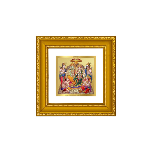 DIVINITI 24K Gold Plated Ram Darbar Photo Frame For Home Decor, Puja, Festival (10 X 10 CM)