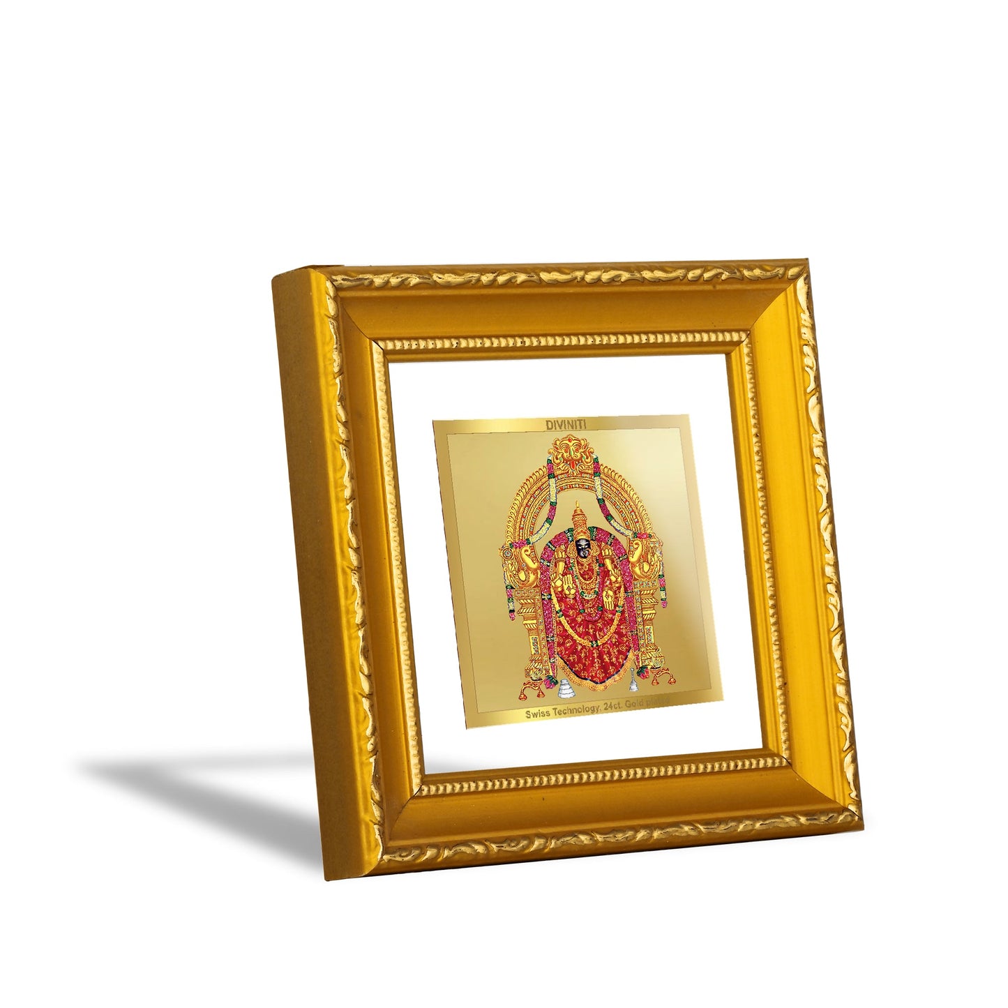 DIVINITI 24K Gold Plated Padmavathi Photo Frame For Home Decor, Table Decor, Gift (10 X 10 CM)