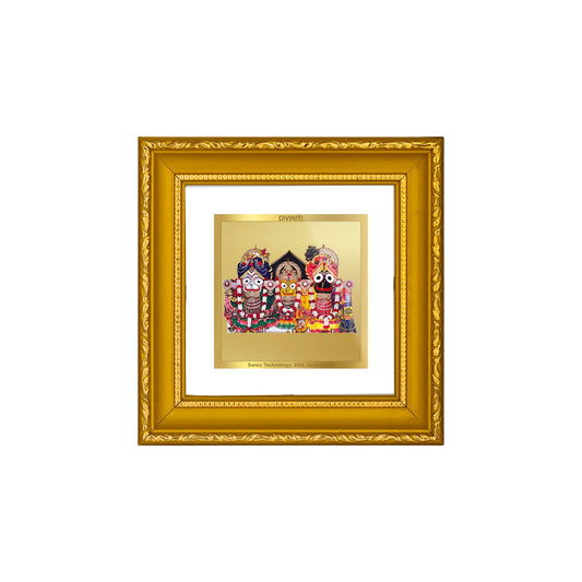 DIVINITI Jagannath Gold Plated Wall Photo Frame| DG Frame 101 Size 1A Wall Photo Frame and 24K Gold Plated Foil| Religious Photo Frame Idol For Prayer, Gifts Items (10CMX10CM)