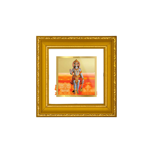 DIVINITI Hanuman-2 Gold Plated Wall Photo Frame| DG Frame 101 Size 1A Wall Photo Frame and 24K Gold Plated Foil| Religious Photo Frame Idol For Prayer, Gifts Items (10CMX10CM)