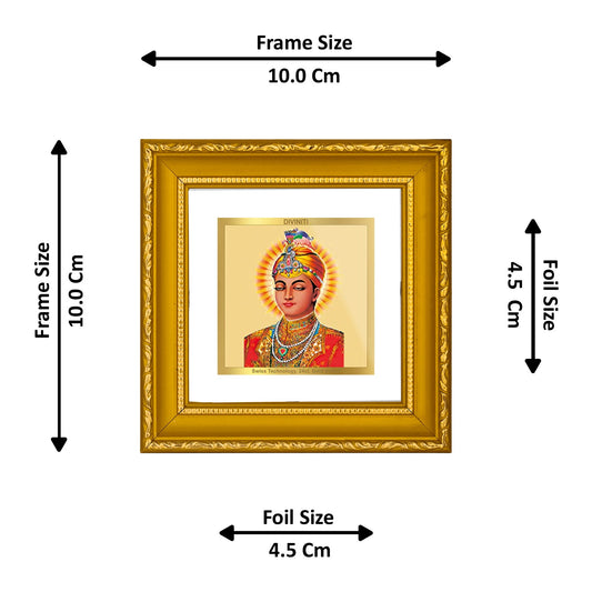 DIVINITI GURU HAR KISHAN SINGH  Gold Plated Wall Photo Frame| DG Frame 101 Size 1A Wall Photo Frame and 24K Gold Plated Foil| Religious Photo Frame Idol For Prayer, Gifts Items (10CMX10CM)