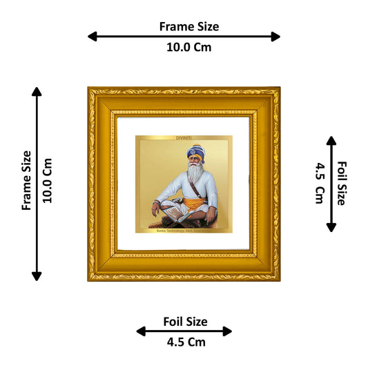 DIVINITI Baba Deep Singh Gold Plated Wall Photo Frame| DG Frame 101 Size 1A Wall Photo Frame and 24K Gold Plated Foil| Religious Photo Frame Idol For Prayer, Gifts Items (10CMX10CM)