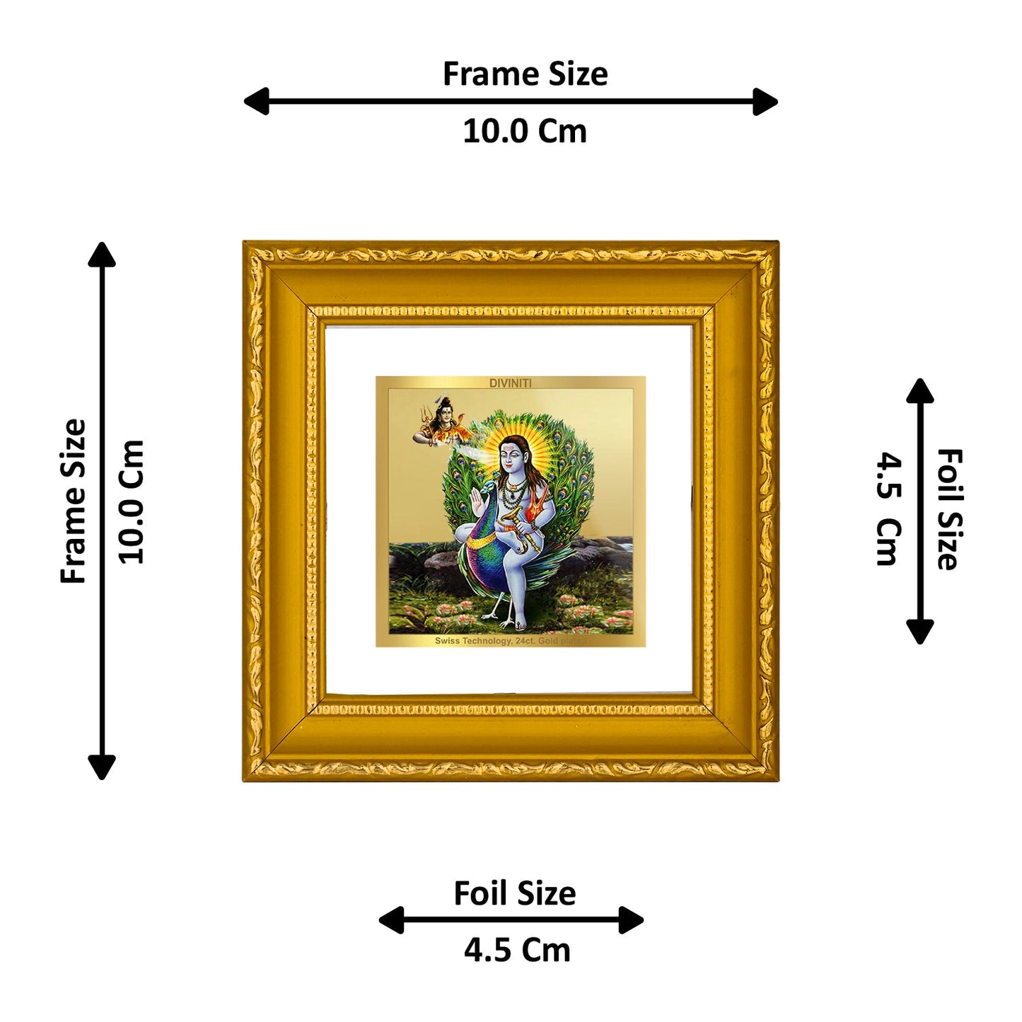 DIVINITI Baba Balak Nath Gold Plated Wall Photo Frame| DG Frame 101 Size 1A Wall Photo Frame and 24K Gold Plated Foil| Religious Photo Frame Idol For Prayer, Gifts Items (10CMX10CM)